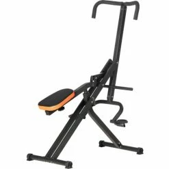 HOMCOM Total Crunch Exercise Machine Squat Machine Adjustable Seat Abs Trainer
