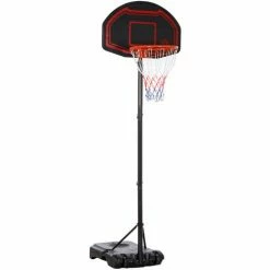 HOMCOM Outdoor Adjustable Basketball Hoop Stand W/ Wheels And Stable Base