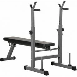 HOMCOM Adjustable Weight Bench Foldable With Barbell Rack And Dip Station