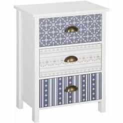 HOMCOM Chest Of Drawers, 3 Drawer Unit Storage Chest Bedroom Living Room