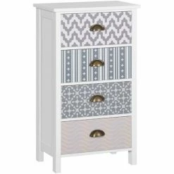 HOMCOM Chest Of Drawers, 4 Drawer Unit Storage Chest Bedroom Living Room
