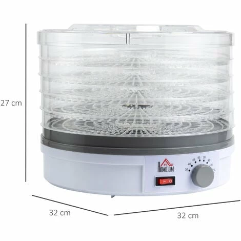 HOMCOM 5 Tier Food Dehydrator for Drying Fruit Meat Vegetable Jerky Pet Treat