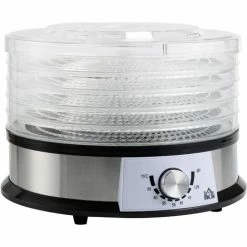 HOMCOM 5 Tier Food Dehydrator, 250W For Fruit, Meat, Vegetable, LCD Display