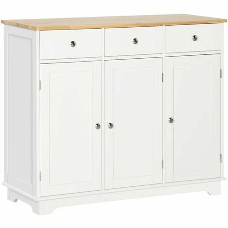 HOMCOM Modern Sideboard Buffet Cabinet with Storage Cabinets and Drawers White