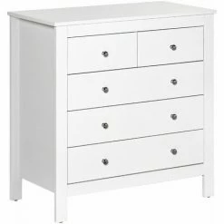 HOMCOM Modern Chest Of Drawers, 5 Drawer Unit Storage Chest For Bedroom