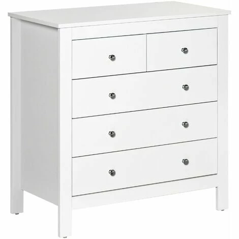 HOMCOM Modern Chest Of Drawers, 5 Drawer Unit Storage Chest for Bedroom