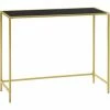 HOMCOM Modern Console Table Tempered Glass Top Sofa Table Steel Frame Black