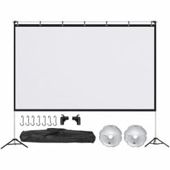 HOMCOM Projector Screen 100 Inch Portable 16:9 Projection Screen Indoor Outdoor