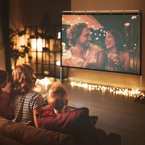 HOMCOM Projector Screen 100 inch Portable 16:9 Projection Screen Indoor Outdoor