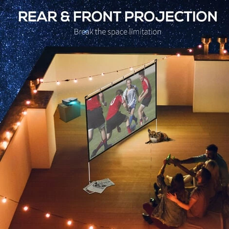 HOMCOM Projector Screen 100 inch Portable 16:9 Projection Screen Indoor Outdoor