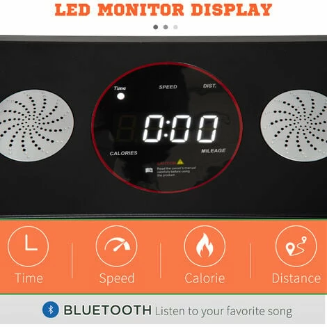 HOMCOM Foldable Walking Treadmill Aerobic Exercise Machine w/ LED Display