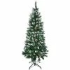 HOMCOM 5' Snow Artificial Christmas Tree Holiday Home Décor With Pine Cones