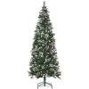 HOMCOM 7ft Snow Dipped Pencil Artificial Christmas Tree W/ Realistic Branches