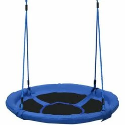 HOMCOM Round Swing Kids Game Spin Rope Playground Steel φ100cm Playroom