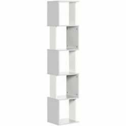 HOMCOM 5-Tier Bookshelf Freestanding Bookcase Storage Shelves Study, Light Grey