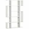 HOMCOM 5-Tier Bookshelf Freestanding Decorative Storage Shelves For Home White