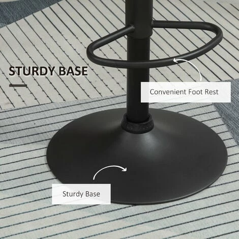 HOMCOM Swivel Bar Stools Set Of 2 PU Leather for Home Kitchen Counter Brown