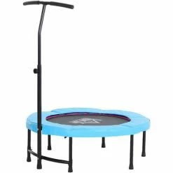 HOMCOM 40'' Kids Mini Trampoline, Adult Rebounder Jumper W/ Handle Fitness