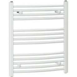 HOMCOM Heated Towel Rail, Hydronic Bathroom Ladder Radiator 600mm X 700mm White