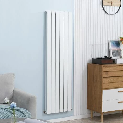 HOMCOM 46 x 160cm Space Heater, Water-filled, Horizontal Radiators, White