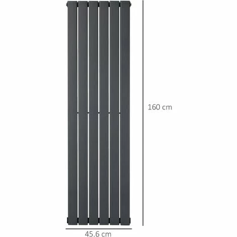 HOMCOM 46 x 160cm Space Heater, Water-filled, Horizontal Radiators, Grey