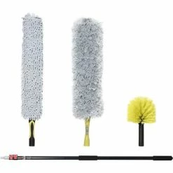 HOMCOM Extendable Feather Duster Cleaning Kit W/ Telescopic Pole 3.5m/11.5ft