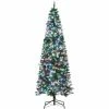 HOMCOM 7FT Prelit Artificial Xmas Tree Holiday Décor W/ 350 Colourful LED Light