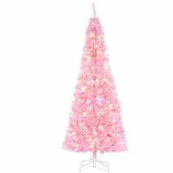HOMCOM 6FT Prelit Artificial Christmas Tree Holiday Home Décor W/ 300 LED Light