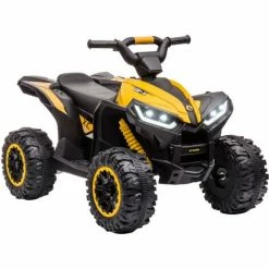 HOMCOM 12V Electric Quad Bikes For Kids Ride On Car ATV Toy For 3-5 Years Yellow