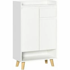 HOMCOM Sideboard Storage Cabinet, Accent Cupboard With Drawer For Hallway White