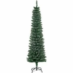 HOMCOM 5.5FT Artificial Snow Dipped Christmas Tree Home Indoor Decoration Green