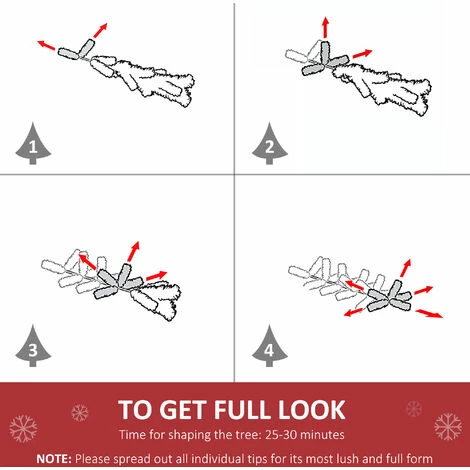 HOMCOM 5.5FT Artificial Snow Dipped Christmas Tree Home Indoor Decoration Green