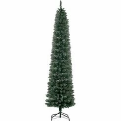 HOMCOM 7.5FT Artificial Snow Dipped Christmas Tree Home Indoor Decoration Green