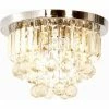 HOMCOM Crystal Lamp Ceiling Light Fixture Chandelier W/ 7- Lights Flush Mount