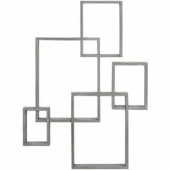 HOMCOM Floating Shelves, Interlocking Cube Shelves For Decoration, Grey