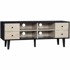 HOMCOM TV Unit Cabinet For TVs Up To 60 Inches With Drawers Shelves, Grey