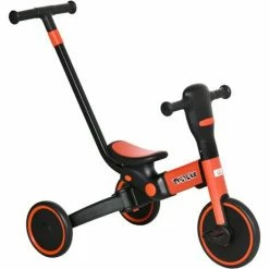 HOMCOM 4 In 1 Kids Trike With Parent Handle Balance Bike For 1.5-4 Years Red
