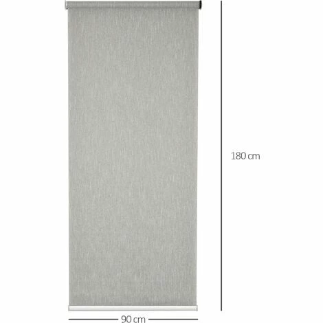 HOMCOM Electric Smart Roller Blinds for Windows with Remote, Grey, 90x180cm