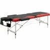 HOMCOM Portable PVC Massage Table Beauty Therapy Couch Bed Spa Aluminum Red