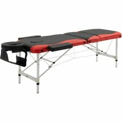HOMCOM Portable PVC Massage Table Beauty Therapy Couch Bed Spa Aluminum Red