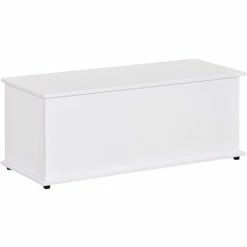 HOMCOM Storage Box Chest With Lid Keepsake Spacious Collection Chipboard -White
