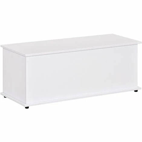 HOMCOM Storage Box Chest With Lid Keepsake Spacious Collection Chipboard -White