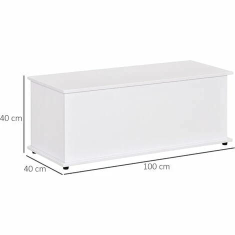 HOMCOM Storage Box Chest With Lid Keepsake Spacious Collection Chipboard -White