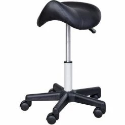HOMCOM Saddle Massage Stool Beauty Salon Manicure Tattoo Swivel Stools Chair