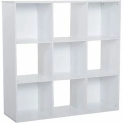 HOMCOM 9 Cube Storage Cabinet Bookcase Bookshelf Home Office Shelf, White