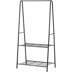 HOMCOM A Shaped Clothes Rack Garment Hanger Hanging Rail 2-tier Shelving Metal