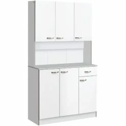 HOMCOM Modern Freestanding Pantry Cupboard Kitchen Hutch W/ Versatile Storage