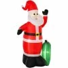 HOMCOM Inflatable 2.4m Santa Claus Xmas Décor Airblown Yard LED W/ Gift Bag Lawn