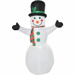 HOMCOM 1.8m Inflatable Snowman 6 LED Lights Christmas Air Blown Decoration Outdoor
