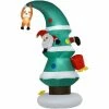 HOMCOM 7ft Inflatable Christmas Tree Stuck Santa Rudolph Reindeer Decoration Outdoor Airblown Lawn